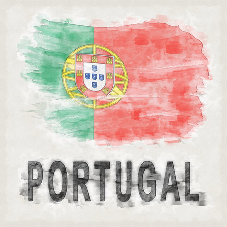 Portugal National Colors with Country Name Backgroundの写真素材