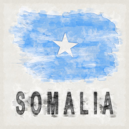 Somalia National Colors with Country Name Backgroundの写真素材