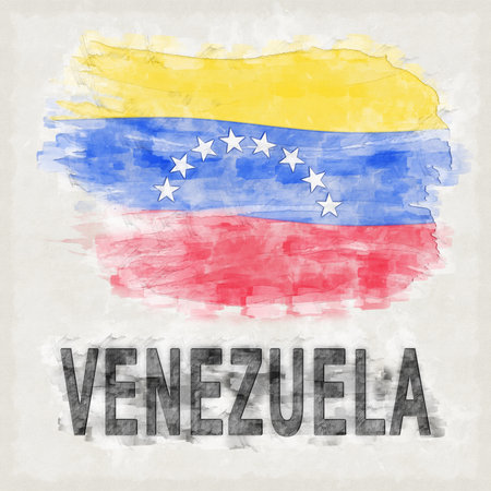 Venezuela National Colors with Country Name Backgroundの写真素材
