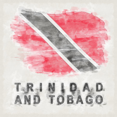 Trinidad and Tobago National Colors with Country Name Backgroundの写真素材