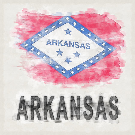 Arkansas National Colors with Country Name Backgroundの写真素材