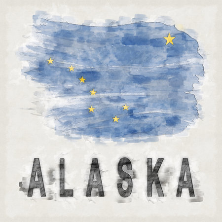 Alaska Colors with Country Name Backgroundの写真素材