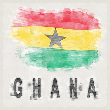 Ghana National Colors with Country Name Backgroundの写真素材