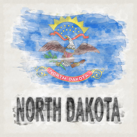 North Dakota National Colors with Country Name Backgroundの写真素材