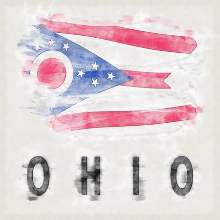 Ohio National Colors with Country Name Backgroundの写真素材