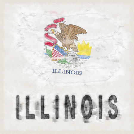 Illinois National Colors with Country Name Backgroundの写真素材