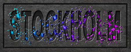 Neon Stockholm Glow, Color Splash Cityの写真素材