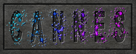 Neon Cannes Glow, Color Splash Cityの写真素材