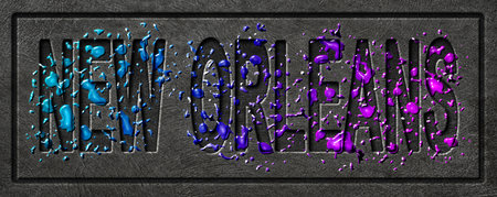 Neon New Orleans Glow, Color Splash Cityの写真素材