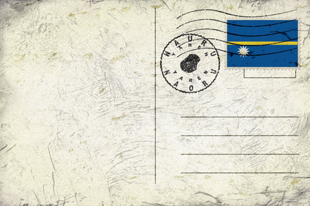 Nauru Yaren Round Seal Map Designの写真素材
