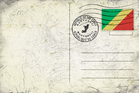 Republic of the Congo Mouyondzi Round Seal Map Designの写真素材