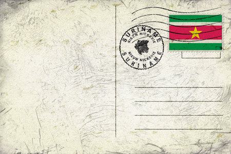 Suriname Nieuw Nickerie Round Seal Map Designの写真素材