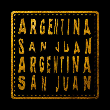 Argentina San Juan Gold Typography Stamp Designの写真素材