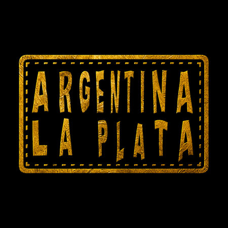 Argentina La Plata Gold Typography Stamp Designの写真素材