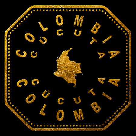 Colombia Cucuta Gold Typography Stamp Designの写真素材