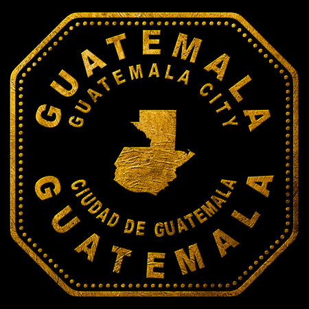 Guatemala Guatemala City Gold Typography Stamp Designの写真素材
