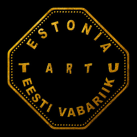 Estonia Tartu Gold Typography Stamp Designの写真素材