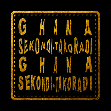 Ghana Sekondi Takoradi Gold Typography Stamp Designの写真素材