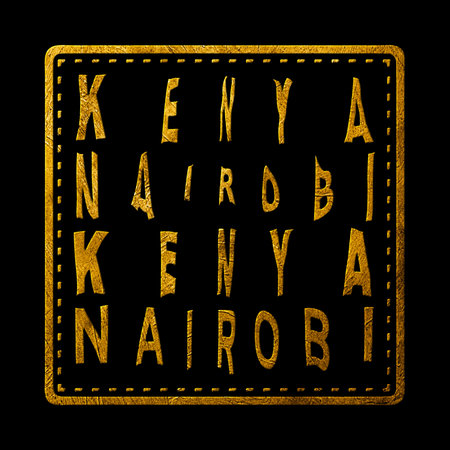 Kenya Nairobi Gold Typography Stamp Designの写真素材