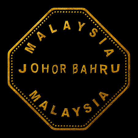 Malaysia Johor Bahru Gold Typography Stamp Designの写真素材
