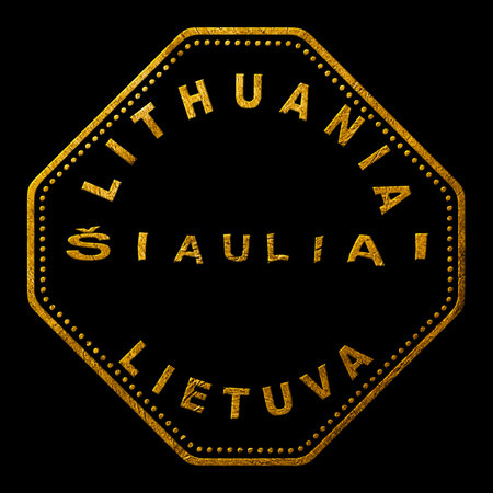 Lithuania Siauliai Gold Typography Stamp Designの写真素材