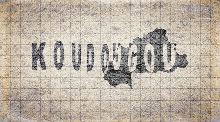Burkina Faso Koudougou Retro Typography Mapの写真素材