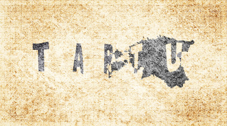 Estonia Tartu Chalkboard Typography Map