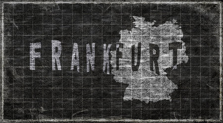 Germany Frankfurt Chalkboard Typography Map