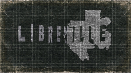 Gabon Libreville Retro Typography Mapの写真素材