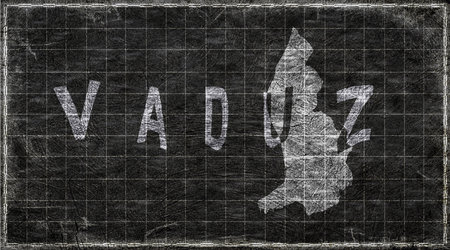 Liechtenstein Vaduz Chalkboard Typography Mapの写真素材