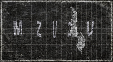 Malawi Mzuzu Chalkboard Typography Mapの写真素材