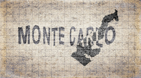 Monaco Monte Carlo Retro Typography Mapの写真素材