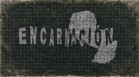Paraguay Encarnacion Retro Typography Map