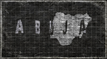 Nigeria Abuja Typography Mapの写真素材