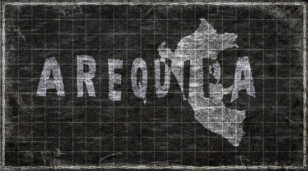 Peru Arequipa Chalkboard Typography Mapの写真素材