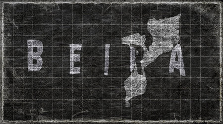 Mozambique Beira Chalkboard Typography Map