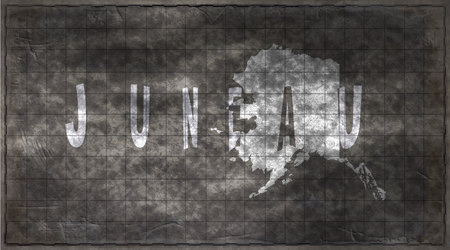 Alaska Juneau Chalkboard Typography Map