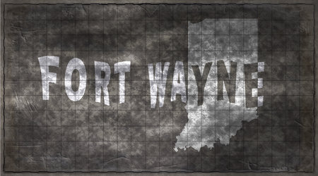 Indiana Fort Wayne Chalkboard Typography Mapの写真素材