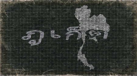 Thailand Phuket Retro Typography Mapの写真素材