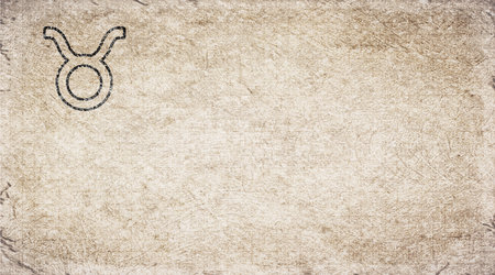 Taurus Zodiac Sign, Retro, Horoscope Symbolの写真素材