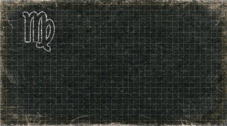 Virgo Zodiac Sign, Retro, Horoscope Symbolの写真素材