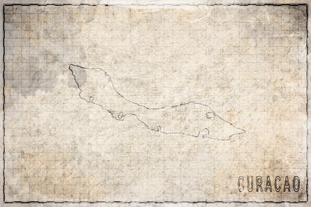 Antique Map of Curacao on Aged Paper, Historical Map