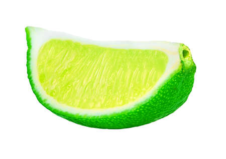slice lime on a white isolated background with clipping path