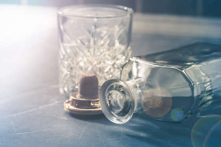alcoholic drink, whiskey on a stone dark background
