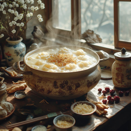 hot baked potatoes in a bowl, realistic illustrationの素材