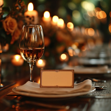 set table with guest card, realistic illustrationの素材