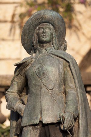 statue of D'Artagnan in Auch, in Gascony, American Planの写真素材