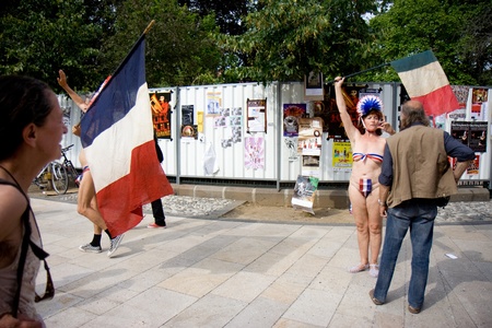 Aurillac International Street Theatre Festival in France, 2010.  500 artistics teams,2569 artists,590 shows.のeditorial素材