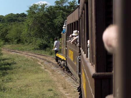 Vintage touristic process in Trinidad, Cuba.のeditorial素材