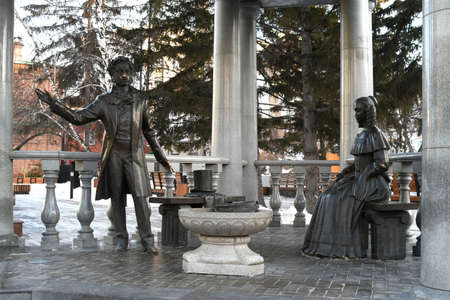 Monument to Pushkin and Goncharovaの写真素材